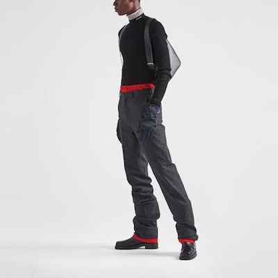 PRADA FW22 黑色提花高领棉质毛衣. UMR527-11IS-F0BN9-S-222 Lookbook PRADA FW22 黑色提花高领棉质毛衣. UMR527-11IS-F0BN9-S-222