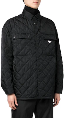 Prada FW22 黑色菱格Logo貼布襯衫外套 男款 SC616M-1WQ8-F0002-S-222 Purchase Prada FW22 黑色菱格Logo貼布襯衫外套 男款 SC616M-1WQ8-F0002-S-222