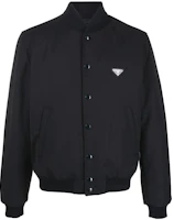 Prada FW22 Black Solid Triangle Patch Bomber Jacket Fashion SGC073-11A6-F0002 Prada FW22 Black Solid Triangle Patch Bomber Jacket Fashion SGC073-11A6-F0002