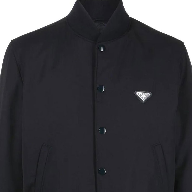 Details for Chaqueta Bomber Negra Prada FW22 con Parche Triangular SGC073-11A6-F0002