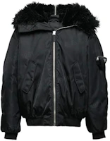 Prada FW22 Black Zip-Up Pilot Jacket with Collar SGC148-1WQ8-F0002-S-222 Prada FW22 Black Zip-Up Pilot Jacket with Collar SGC148-1WQ8-F0002-S-222