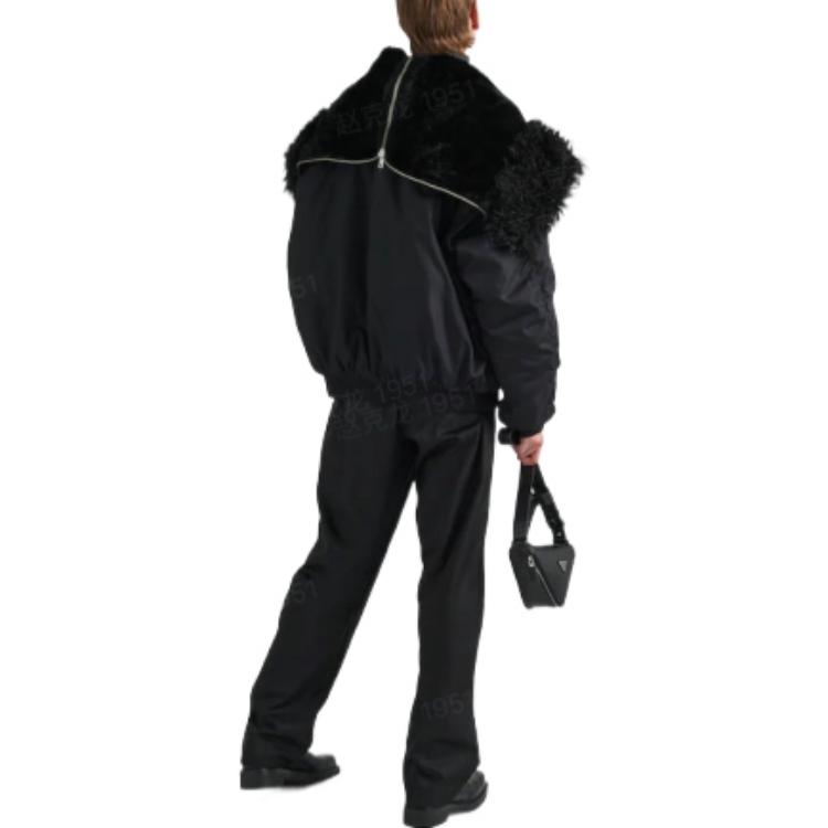 Lookbook Prada FW22 黑色拉鍊飛行員外套帶翻領 SGC148-1WQ8-F0002-S-222
