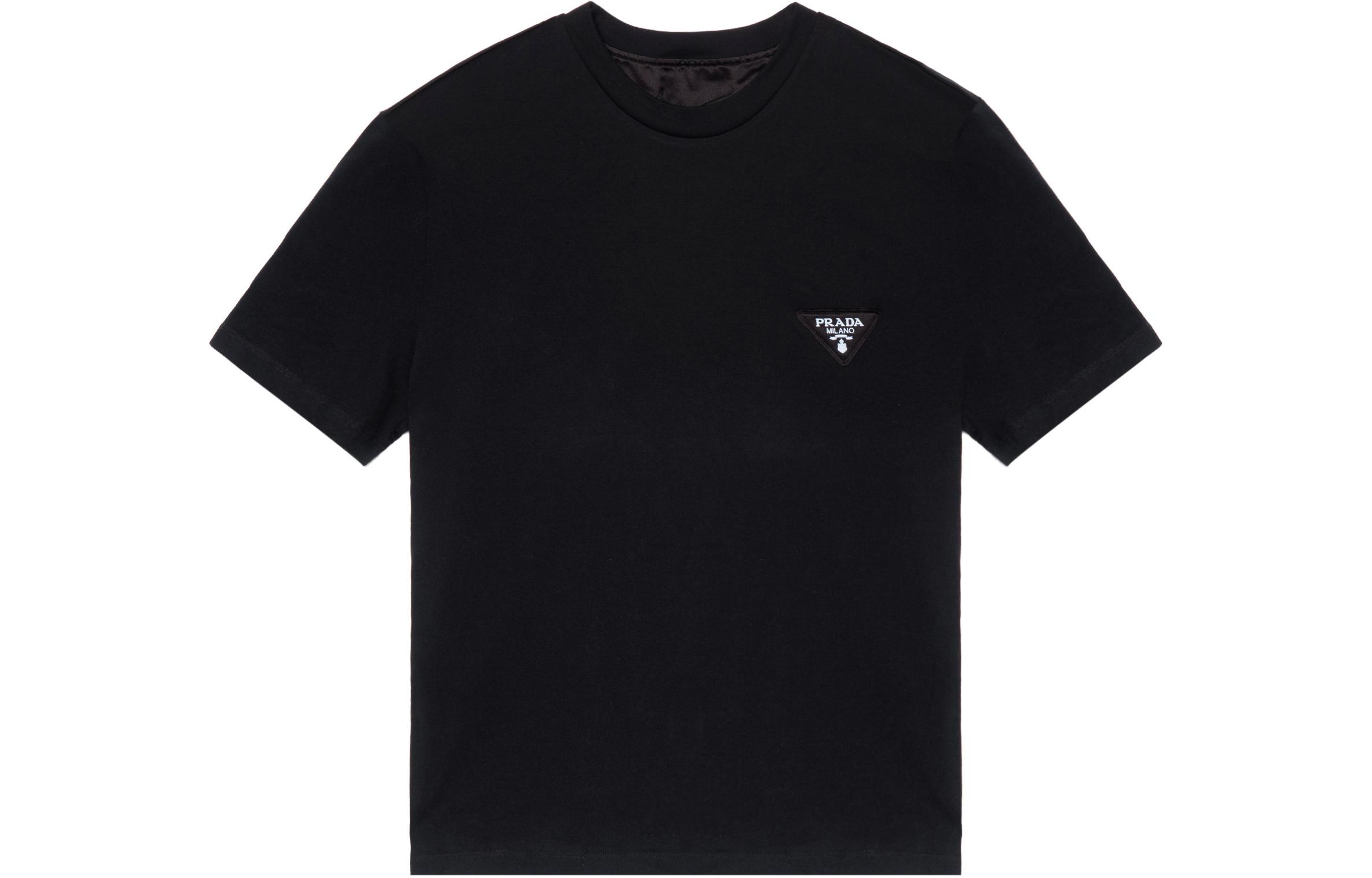PRADA FW22 Logo Crewneck Black T-Shirt for Men. UJN83-7240-F0002-S-231 圖 2
