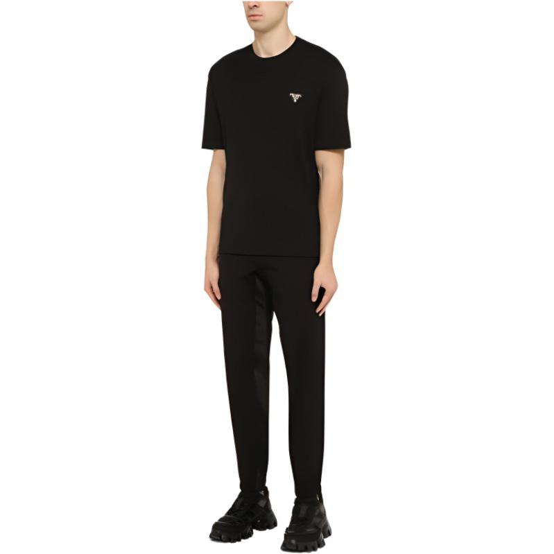 PRADA FW22 Logo Crewneck Black T-Shirt for Men. UJN83-7240-F0002-S-231 圖 6