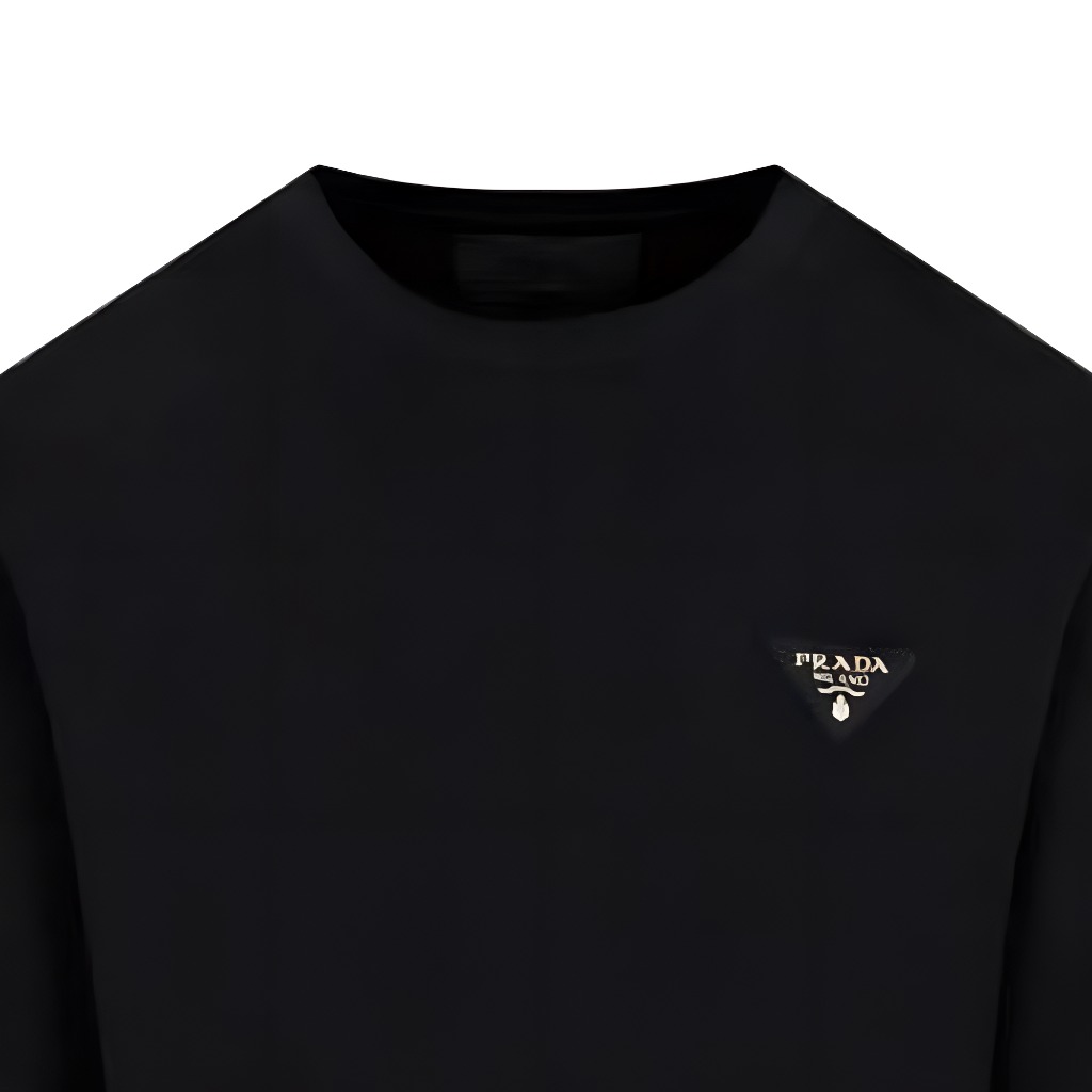 PRADA FW22 Logo Crewneck Black T-Shirt for Men. UJN83-7240-F0002-S-231 圖 7