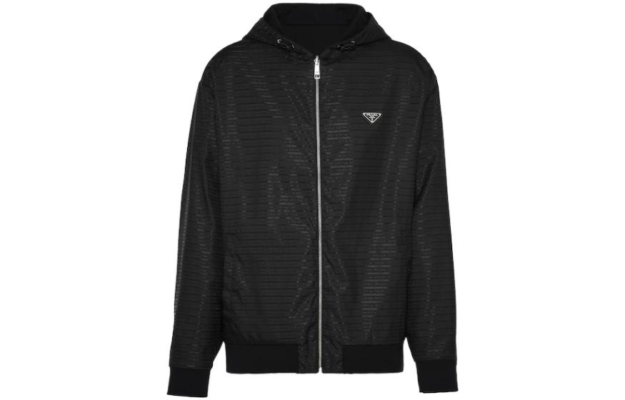 PRADA FW22 Reversible Solid Striped Logo Hooded Jacket Men’s Black. UJL28A-11B9-F0806-S-222 圖 2