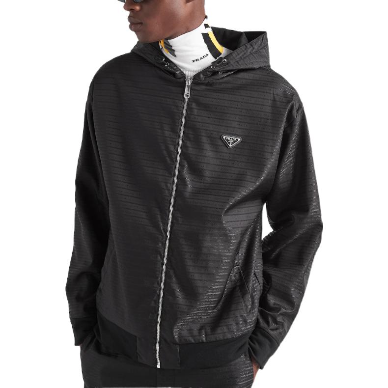 PRADA FW22 Reversible Solid Striped Logo Hooded Jacket Men’s Black. UJL28A-11B9-F0806-S-222 圖 6