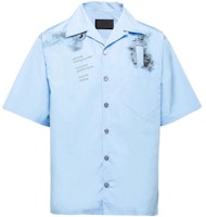 PRADA FW22 Sky Blue Printed Short Sleeve Button-Up Relaxed Shirt Men. UCS414-11SR-F0YRX-S-221 PRADA FW22 Sky Blue Printed Short Sleeve Button-Up Relaxed Shirt Men. UCS414-11SR-F0YRX-S-221