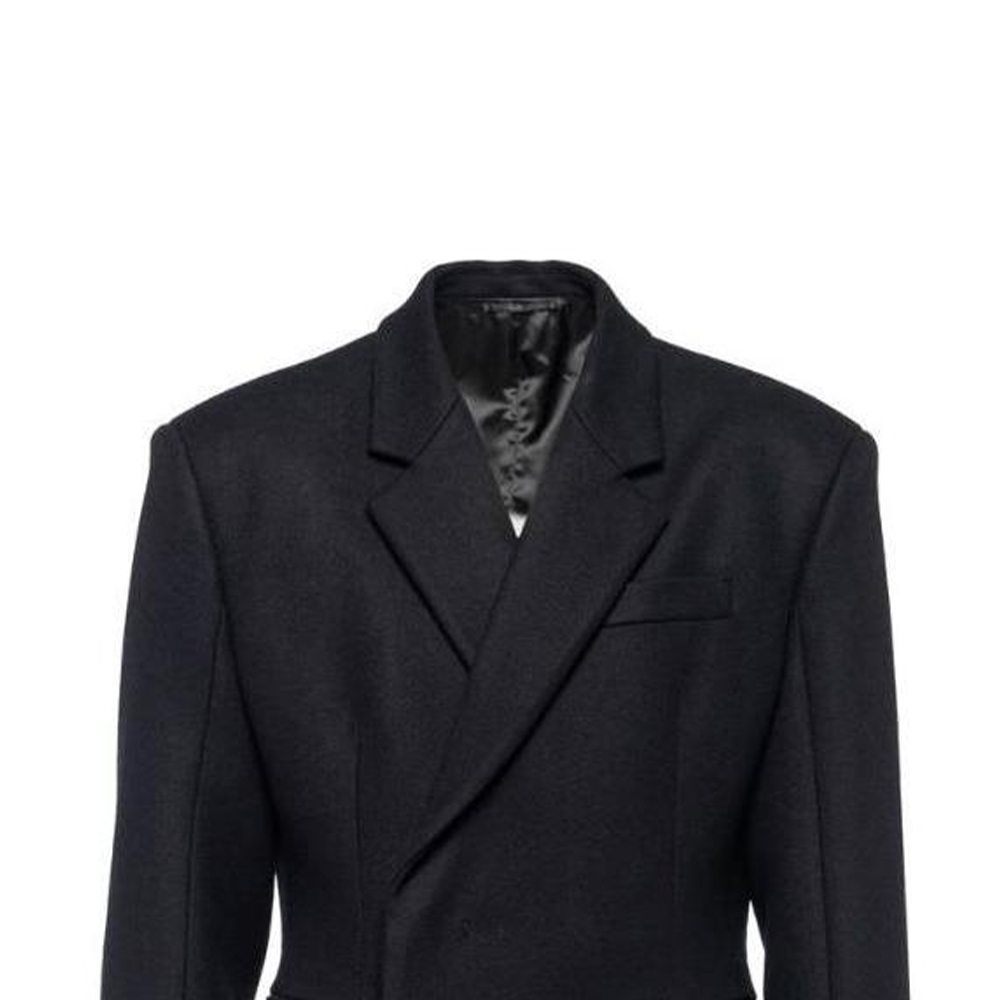 Purchase PRADA FW22 Solid Black Long Sleeve Straight-Cut Coat Unisex. UC474N-180-F0002-S-222