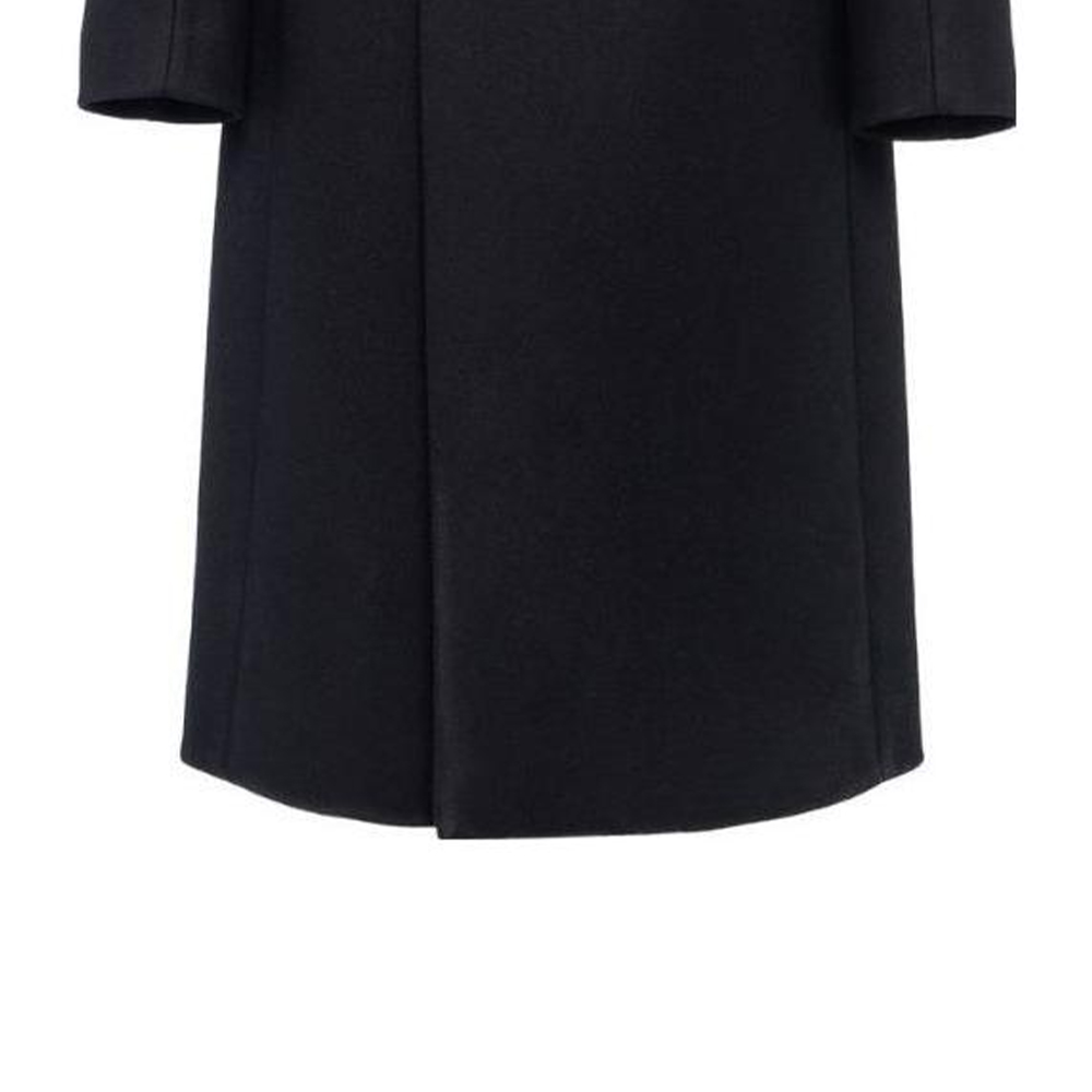 Details for PRADA FW22 Solid Black Long Sleeve Straight-Cut Coat Unisex. UC474N-180-F0002-S-222