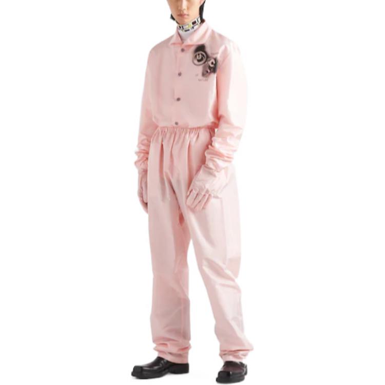 Lookbook 普拉达 FW22 男士松紧腰宽松休闲裤 樱桃红长裤 SPH229-11I2-F0V94-S-222