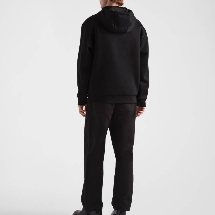 Purchase プラダ FW23 ブラックフーディー ロゴレタープリント＆ジッパー付き. UJL32B-11OQ-F0002-S-OOO