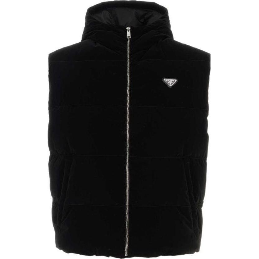 PRADA FW23  Black Sleeveless Puffer Jacket with High Neck Zipper SGC408-13IM-F0002-S-232