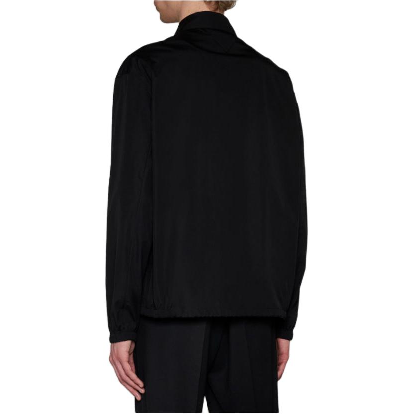 Shop PRADA FW23  Black Solid Zip-Up Long Sleeve Casual Jacket SGC5310001XV2-F0002