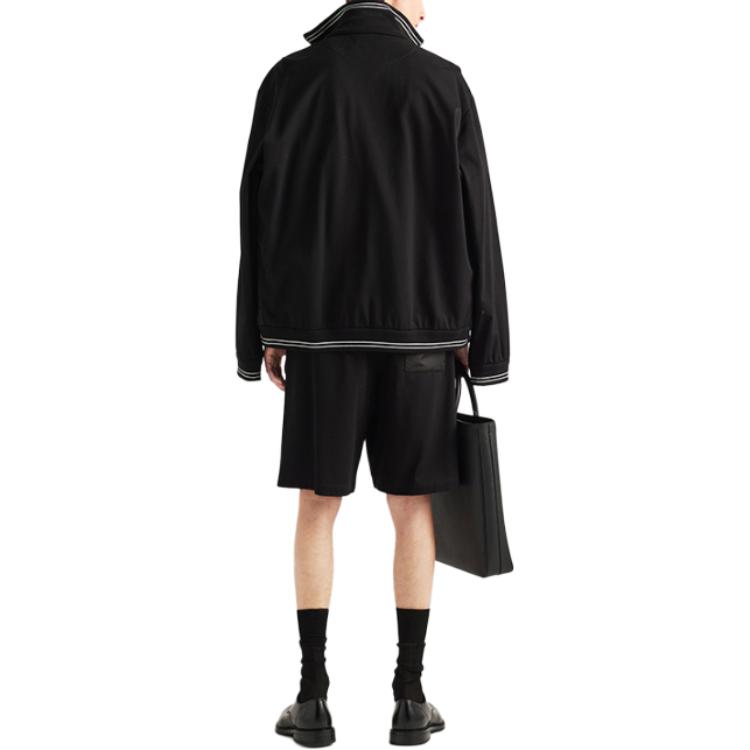 Shop 普拉达 FW23 黑色条纹百慕大休闲短裤. UJP234-1YR5-F0806-S-OOO