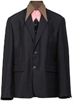 PRADA FW23 Blue Single-Breasted Detachable Casual Blazer. UGM234-1WC1-F0008-S-232 PRADA FW23 Blue Single-Breasted Detachable Casual Blazer. UGM234-1WC1-F0008-S-232