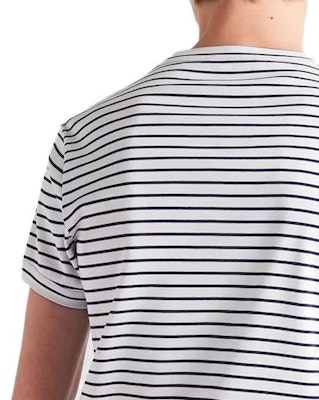 PRADA FW23 Blue Striped Cotton Crewneck Short Sleeve T-Shirt. UJN824-111L-F0UB0-S-222 Purchase PRADA FW23 Blue Striped Cotton Crewneck Short Sleeve T-Shirt. UJN824-111L-F0UB0-S-222