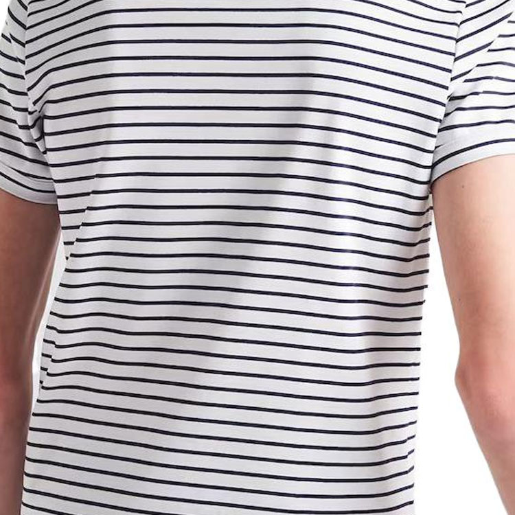 Details for PRADA FW23  Blue Striped Cotton Crewneck Short Sleeve T-Shirt. UJN824-111L-F0UB0-S-222