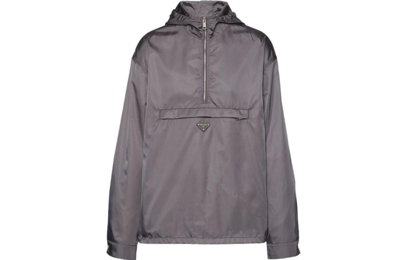 PRADA FW23  Grey Logo Hooded Jacket SGC301-1WQ8-F0D65-S-232