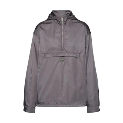 PRADA FW23 Grey Logo Hooded Jacket SGC301-1WQ8-F0D65-S-232
