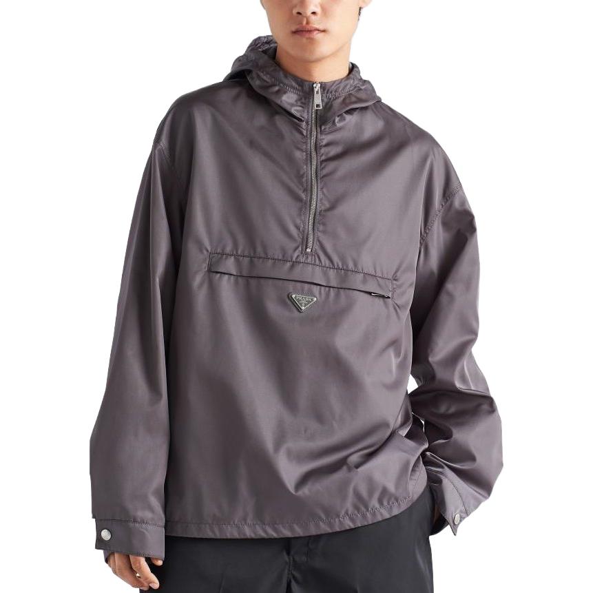 Purchase 普拉达 FW23 灰色标志连帽夹克 SGC301-1WQ8-F0D65-S-232