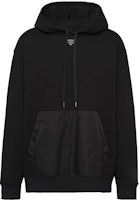 PRADA FW23 Oversized Hoodie with Logo and Drawstring in Black. UJL45B-11CC-F0002-S-OOO PRADA FW23 Oversized Hoodie with Logo and Drawstring in Black. UJL45B-11CC-F0002-S-OOO