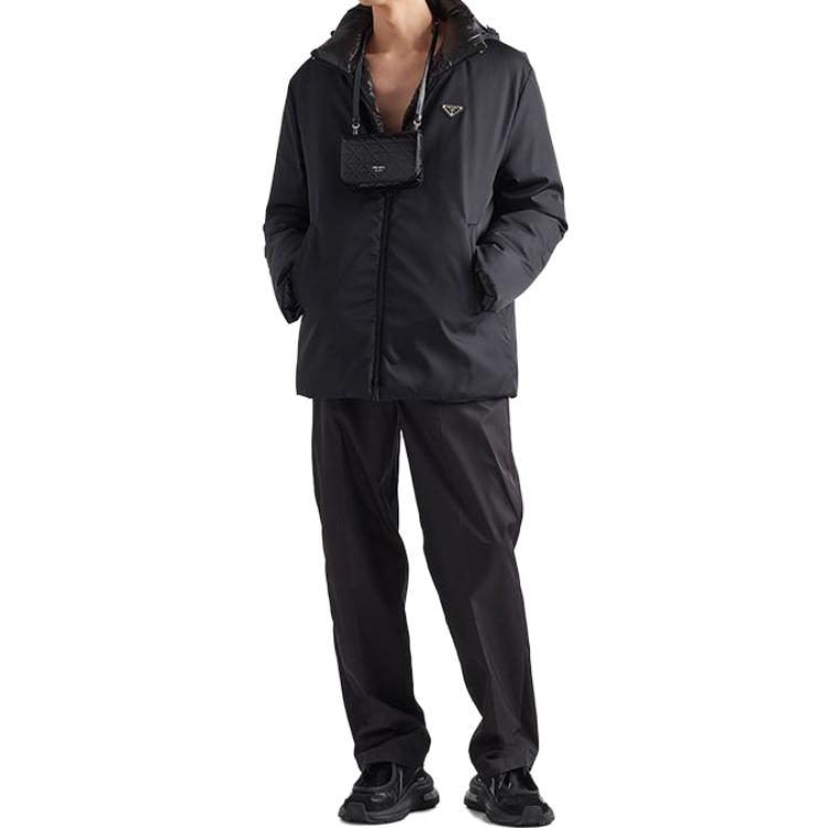 Lookbook PRADA 秋冬23 双面连帽宽松夹克 黑色 SGC398-1WQ8-F0002-S-232