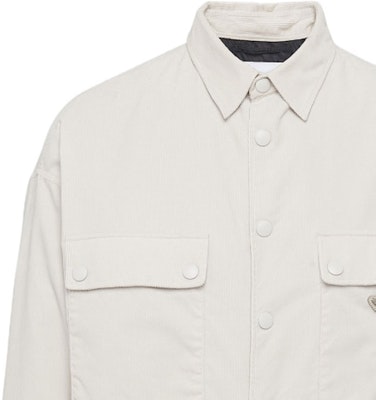 PRADA FW23 純色尖領休閒長袖襯衫 米白色 SC556-1JHC-F0K74-S-221 Details for PRADA FW23 純色尖領休閒長袖襯衫 米白色 SC556-1JHC-F0K74-S-221