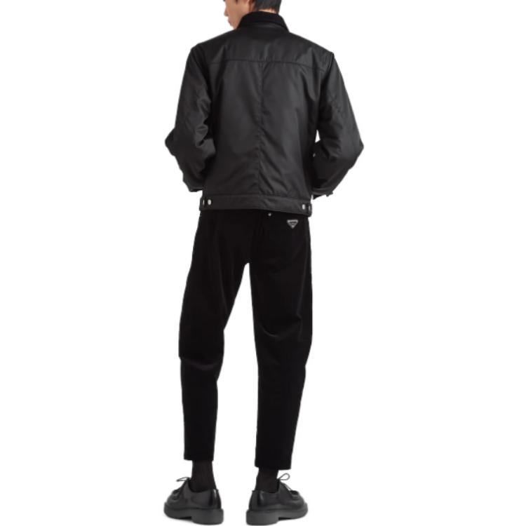 Shop PRADA FW23  Solid Logo Straight-Leg Casual Pants - Black SPH313-13YO-F0002-S-232