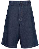 PRADA FW23 Logo Button Denim Shorts Blue for Men GEP380-14PW-F0008-S-OOO PRADA FW23 Logo Button Denim Shorts Blue for Men GEP380-14PW-F0008-S-OOO