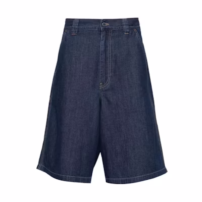 PRADA FW23 Logo Button Denim Shorts Blue for Men GEP380-14PW-F0008-S-OOO