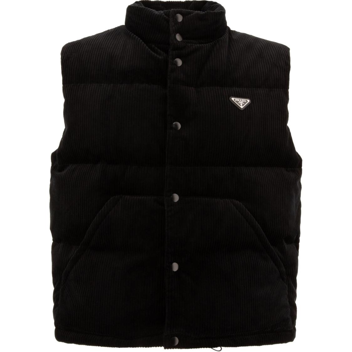 Order PRADA FW24  Black Detachable Hood Sleeveless Puffer Jacket. SGC693-13YO-F002-S-OOO