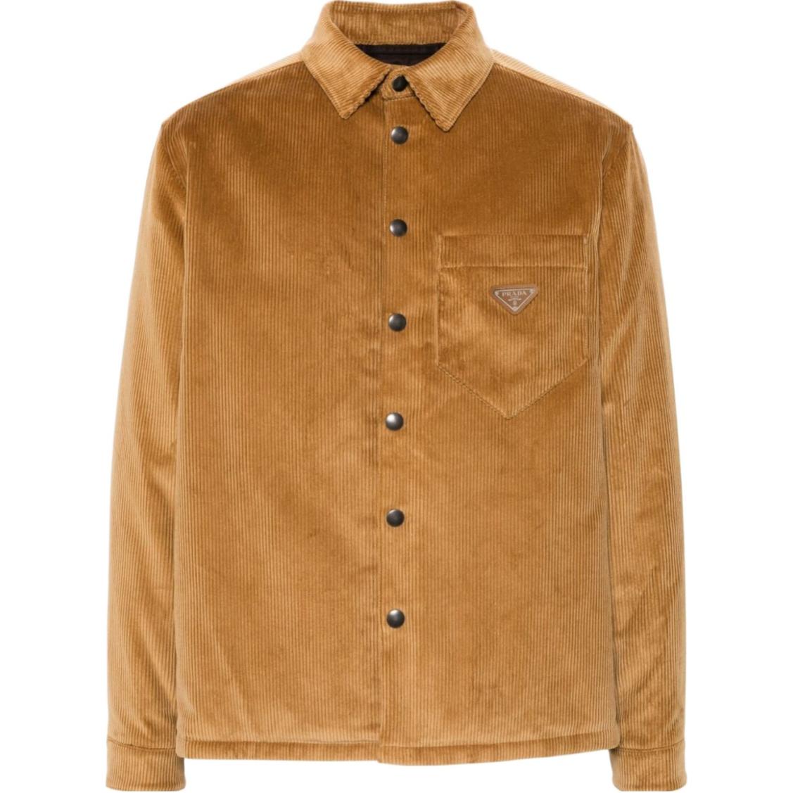 PRADA FW24  Brown Long-Sleeve Shirt with Logo Button Detail. SC554M-144R-F0346-S-221 圖 2