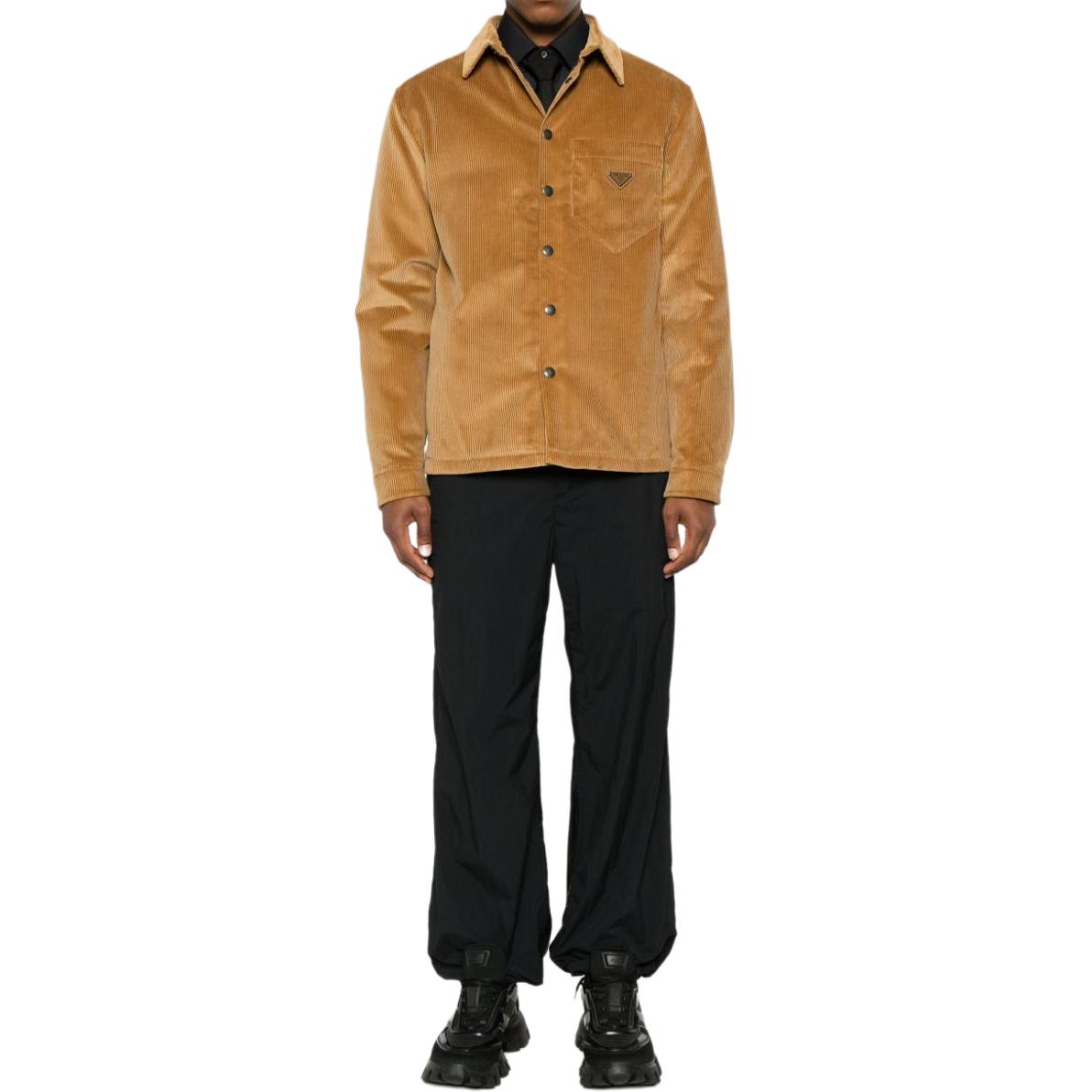 PRADA FW24  Brown Long-Sleeve Shirt with Logo Button Detail. SC554M-144R-F0346-S-221 圖 4