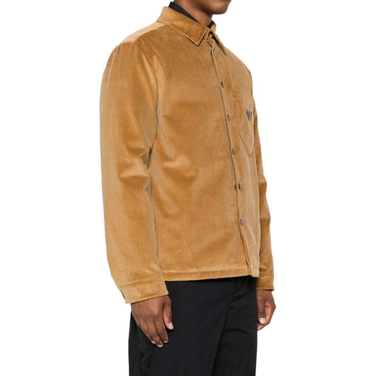 PRADA FW24  Brown Long-Sleeve Shirt with Logo Button Detail. SC554M-144R-F0346-S-221 圖 5