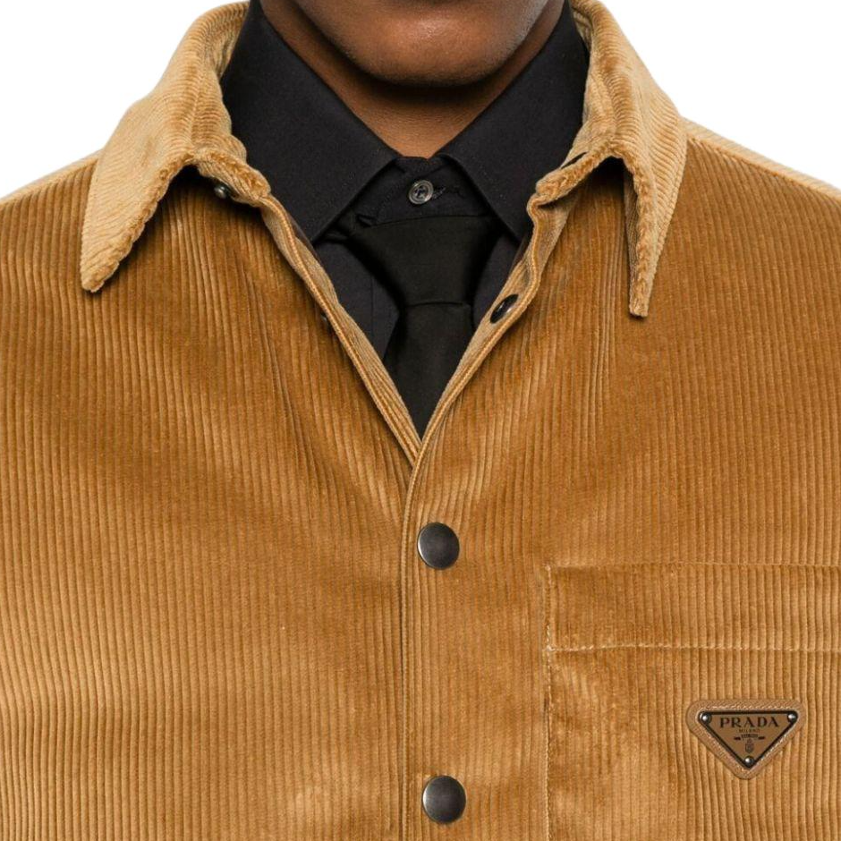 PRADA FW24  Brown Long-Sleeve Shirt with Logo Button Detail. SC554M-144R-F0346-S-221 圖 6