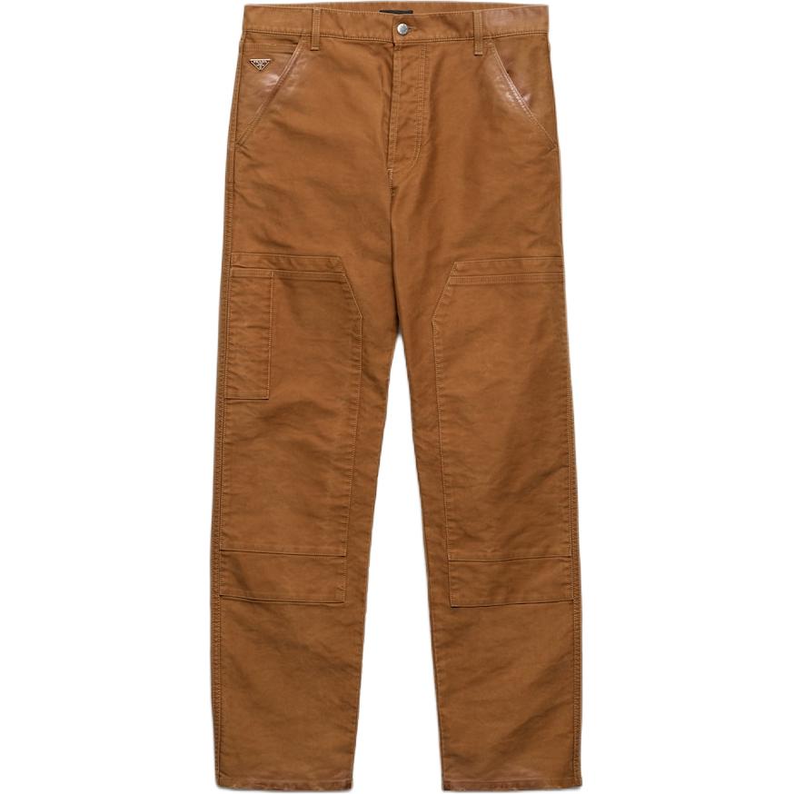 PRADA FW24  Brown Low Waist Loose Fit Twill Casual Pants. GEP398-142E-F0ADE-S-OOO