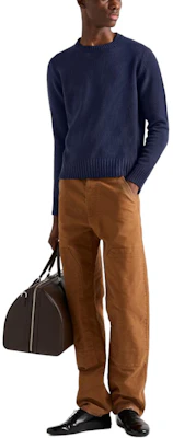 PRADA FW24 Brown Low Waist Loose Fit Twill Casual Pants. GEP398-142E-F0ADE-S-OOO Lookbook PRADA FW24 Brown Low Waist Loose Fit Twill Casual Pants. GEP398-142E-F0ADE-S-OOO