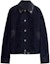 Buy PRADA FW24 Midnight Blue Long-Sleeve Jacket with Leather Details & Logo. GEB272-142E