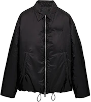 Order PRADA FW24 男士黑色寬鬆三角標棉質外套. SGC691-1WQ9-F0002-S-OOO