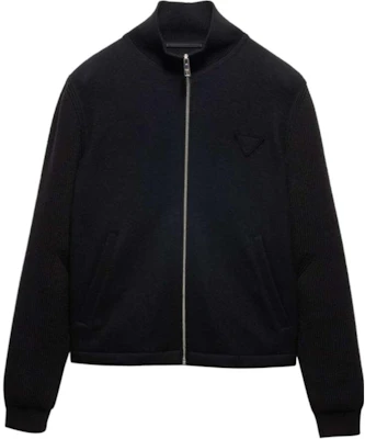 Prada FW24 黑色羊毛外套,全拉鍊設計,長袖款式附Logo SGC686-1Y5V-F0002-S-OOO Buy Prada FW24 黑色羊毛外套,全拉鍊設計,長袖款式附Logo SGC686-1Y5V-F0002-S-OOO