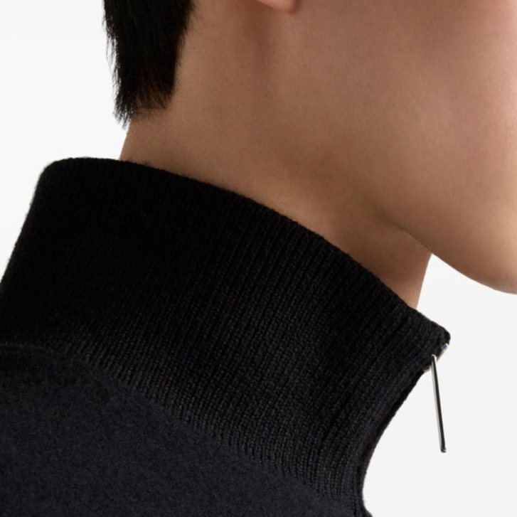 Details for Prada FW24 黑色羊毛外套，全拉鍊設計，長袖款式附Logo SGC686-1Y5V-F0002-S-OOO