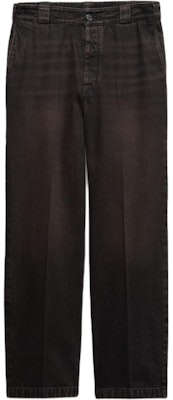 PRADA FW24 Brown Mid-Rise Loose Fit Solid Color Button Jeans GEP272-142D-F0631-S-182 Order PRADA FW24 Brown Mid-Rise Loose Fit Solid Color Button Jeans GEP272-142D-F0631-S-182