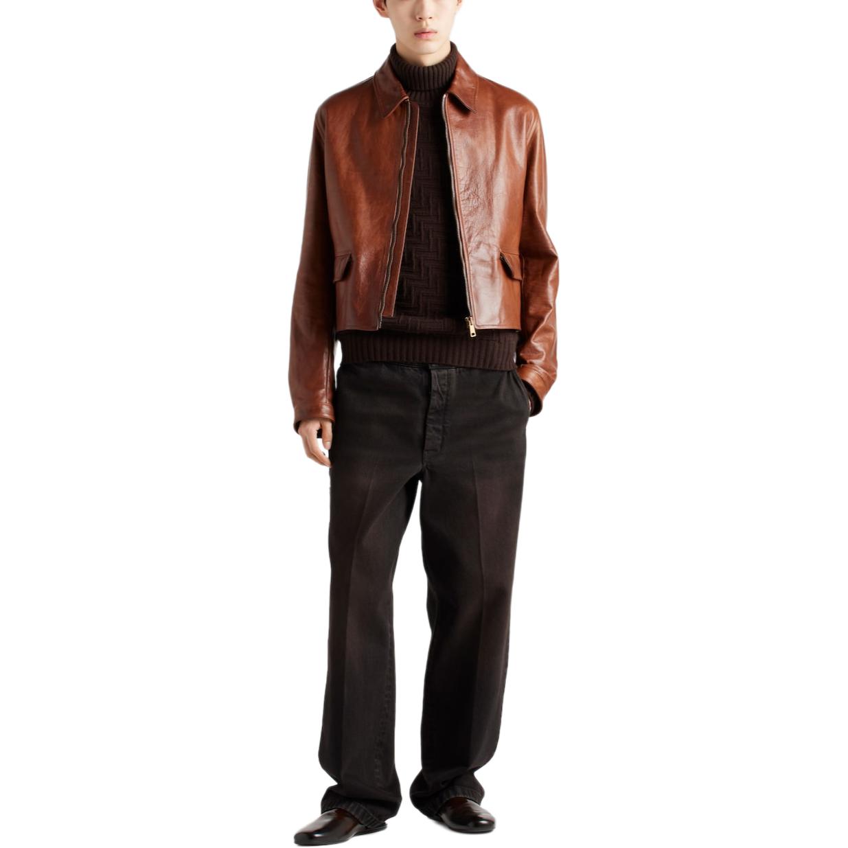 Lookbook PRADA FW24 Brown  Mid-Rise Loose Fit Solid Color Button Jeans GEP272-142D-F0631-S-182