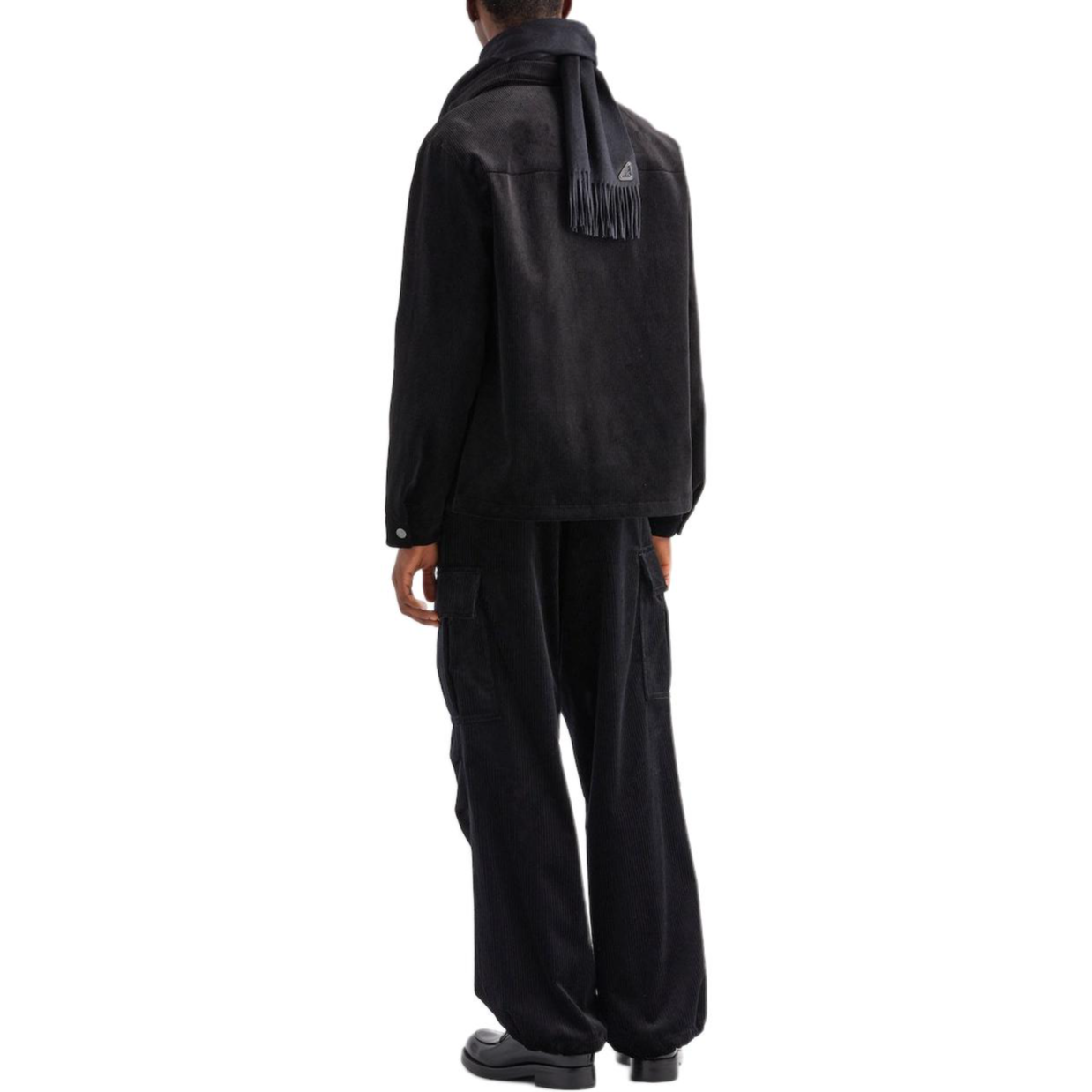 PRADA FW24 Logo Badge Single-Breasted Long Sleeve Shirt  Black SC798-144R-F0002-S-OOO 圖 4