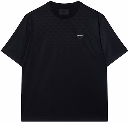 PRADA FW24 Kemeja-T Hitam Logo Patch Warna Solid Crewneck UJN905-1270-SOOO Buy PRADA FW24 Kemeja-T Hitam Logo Patch Warna Solid Crewneck UJN905-1270-SOOO