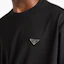 Purchase PRADA FW24 Kemeja-T Hitam Logo Patch Warna Solid Crewneck UJN905-1270-SOOO