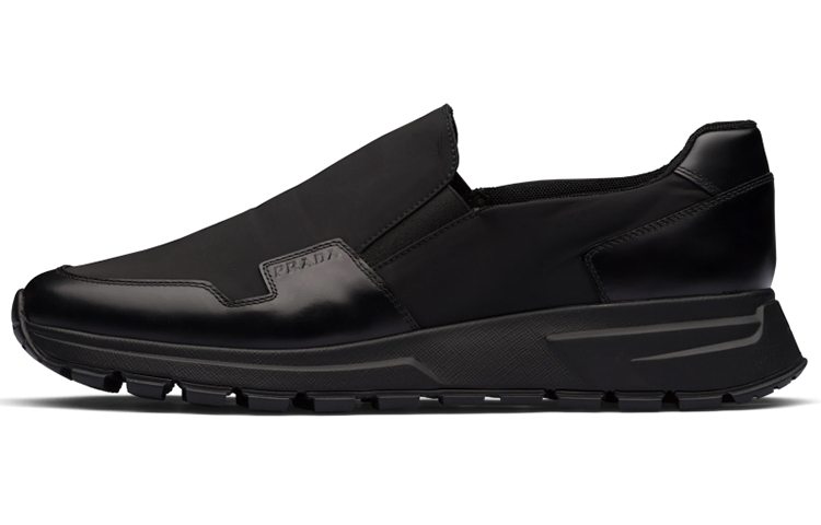 Prada Gabardine and Patent Leather Sneakers 'Black'