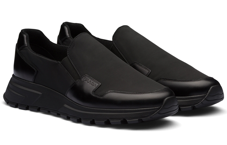 Prada Gabardine and Patent Leather Sneakers 'Black' 圖 2