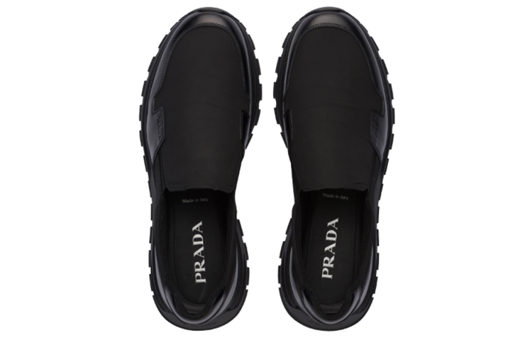 Prada Gabardine and Patent Leather Sneakers 'Black' 圖 4